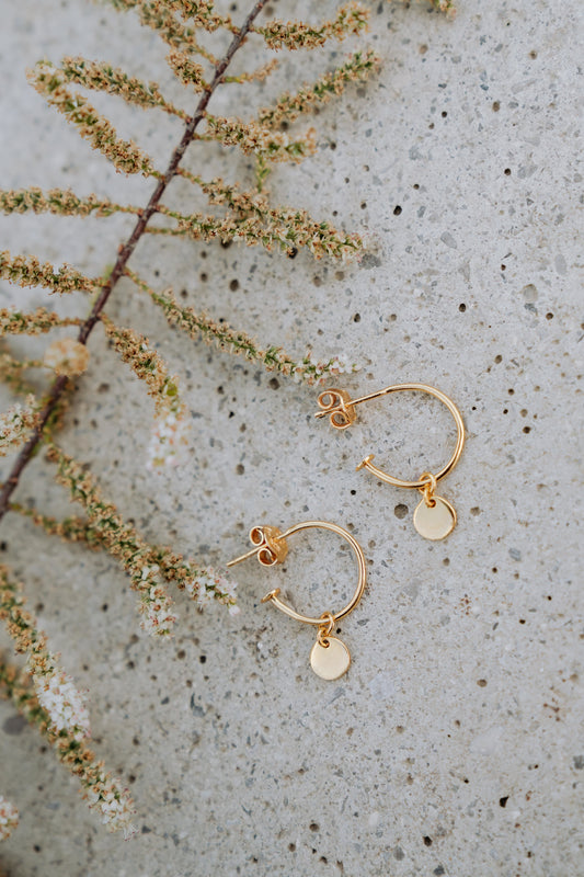 EUPHYLLIA Hoop Earrings With Circle Drop | Tulua Verde