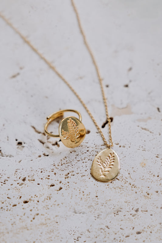 FEROX Set: Ring and Necklace Combo by Tulua Verde Fashion Brand